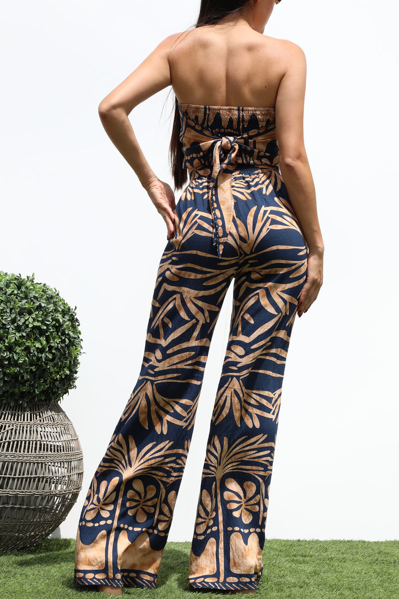 DD7373, PRINTED TUBE TOP AND PANTS SET