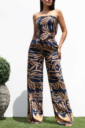 DD7373, PRINTED TUBE TOP AND PANTS SET