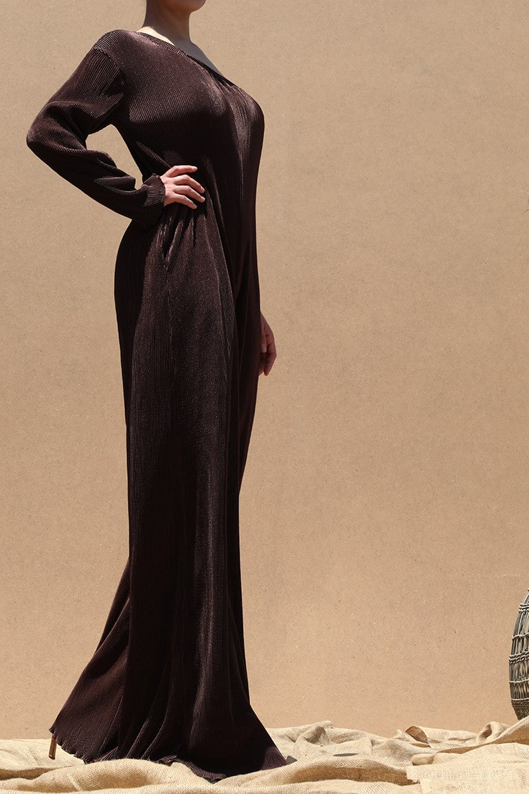 DD4704, PLEATED ONE SHOULDER JUMPSUIT
