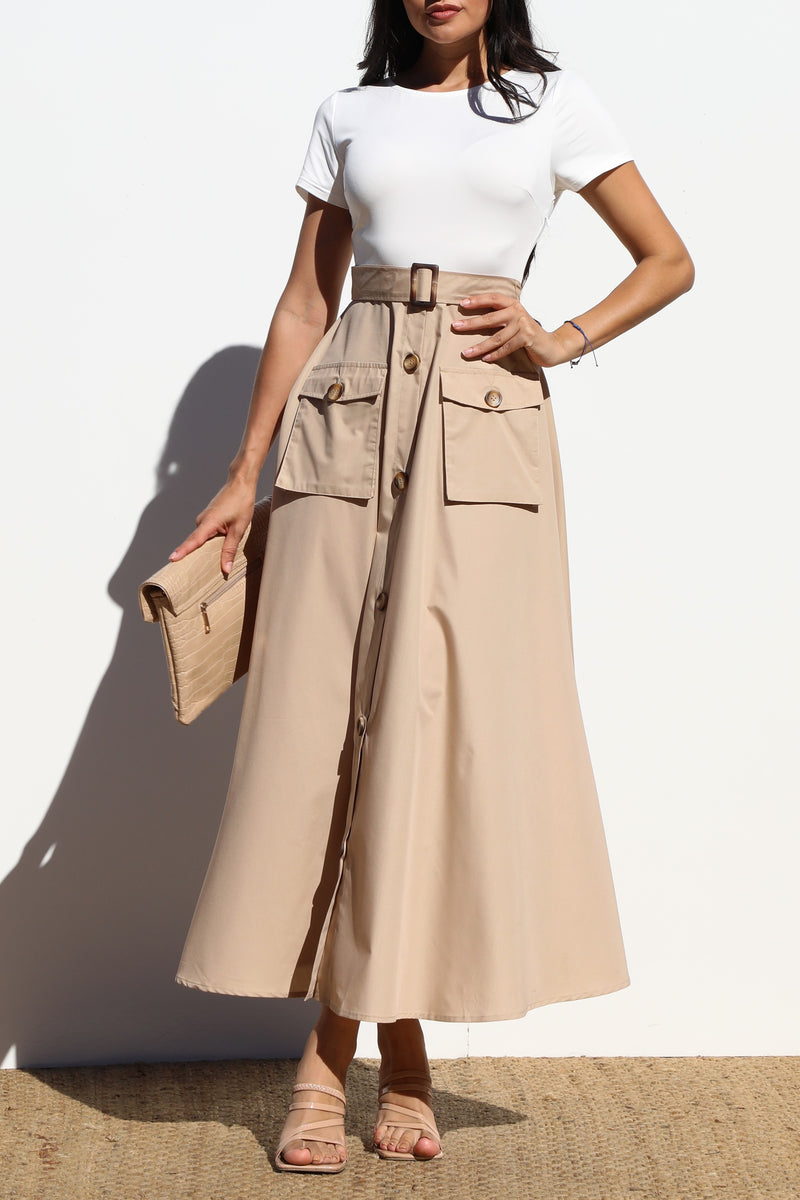 DD6997, POCKET WOVEN LONG DRESS