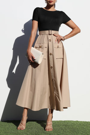 DD6997, POCKET WOVEN LONG DRESS