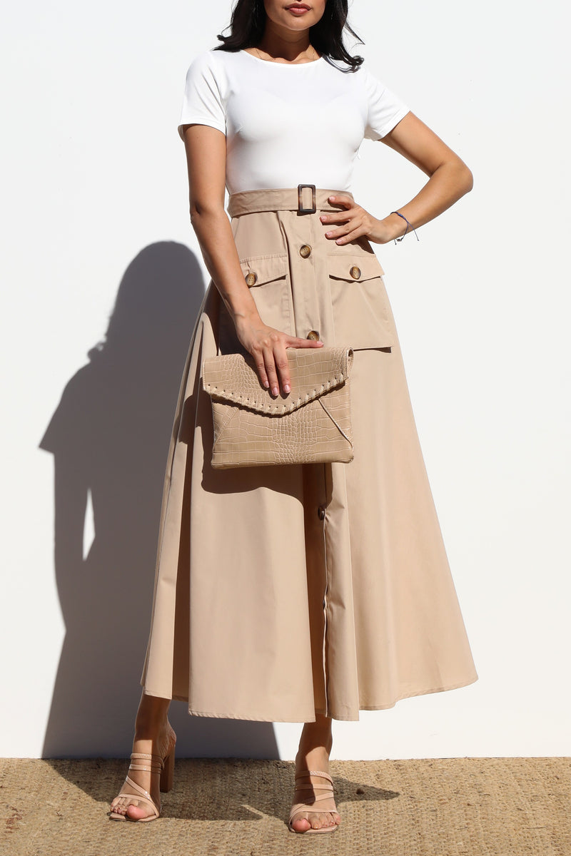 DD6997, POCKET WOVEN LONG DRESS