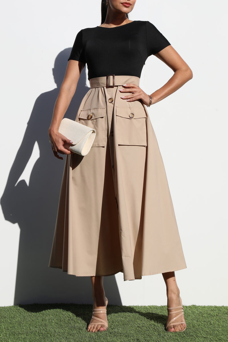 DD6997, POCKET WOVEN LONG DRESS