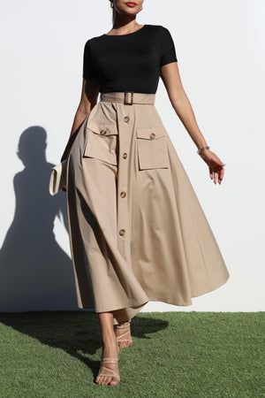 DD6997, POCKET WOVEN LONG DRESS