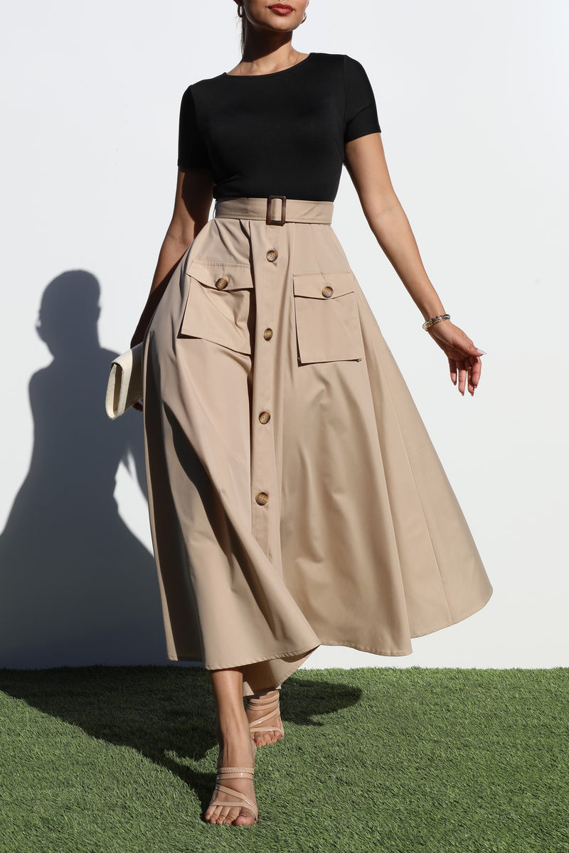DD6997, POCKET WOVEN LONG DRESS