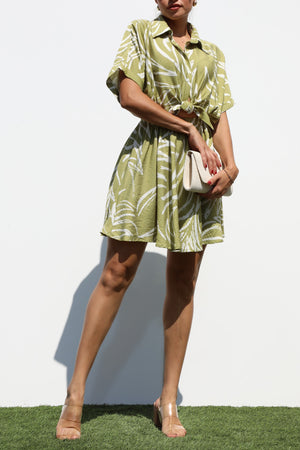 DD7310, BUTTON DOWN WOVEN MINI DRESS