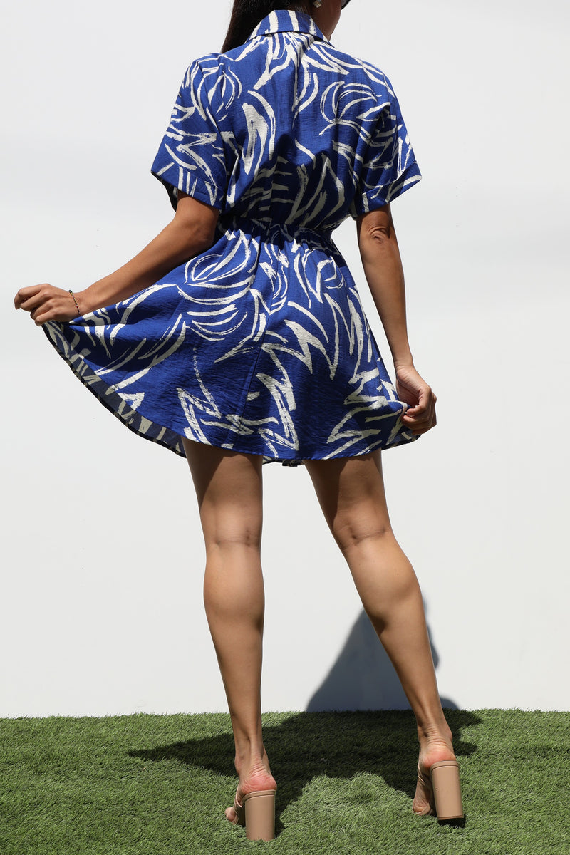 DD7310, BUTTON DOWN WOVEN MINI DRESS