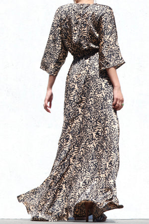 DD3776, TIE-FRONT WOVEN MAXI DRESS
