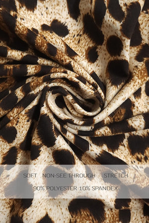 DD3615, Leopard Ruched Bodycon Midi Dress