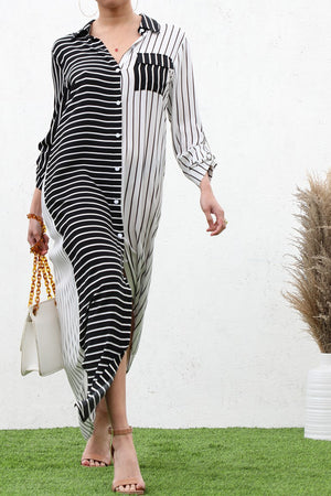 DD4523, BUTTON DOWN WOVEN SHIRT DRESS