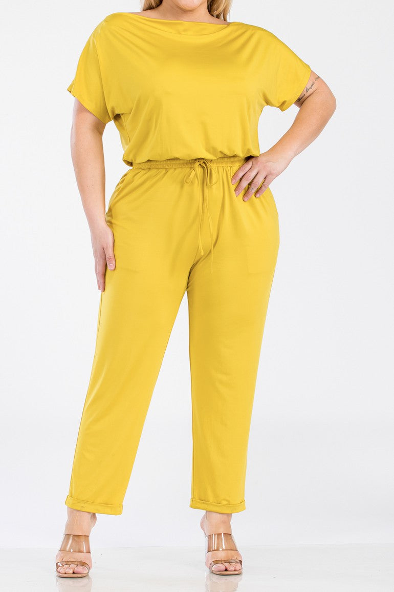 PDD3533, OFF SHOULDER VENETIAN JUMPSUIT