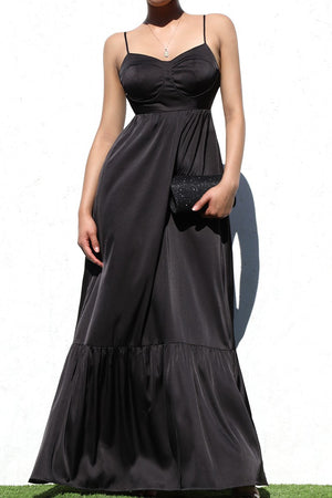 DD4136, CORSET SATIN MAXI DRESS