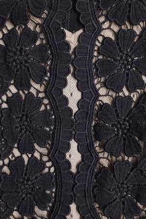 DD4393, LACE TOP MESH RUFFLED MIDI DRESS