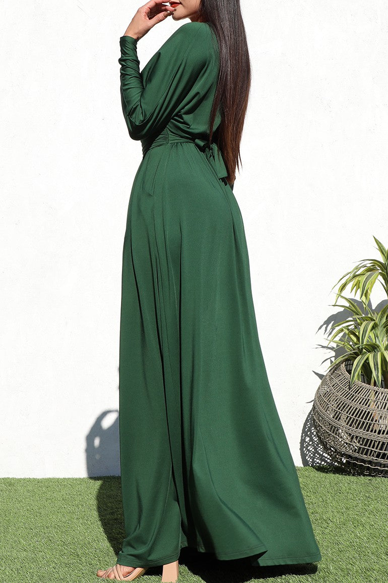 DD4144, DOLMAN SLEEVED VENETIAN MAXI DRESS