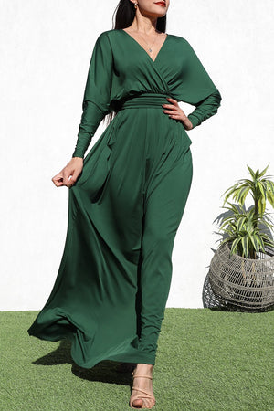 DD4144, DOLMAN SLEEVED VENETIAN MAXI DRESS