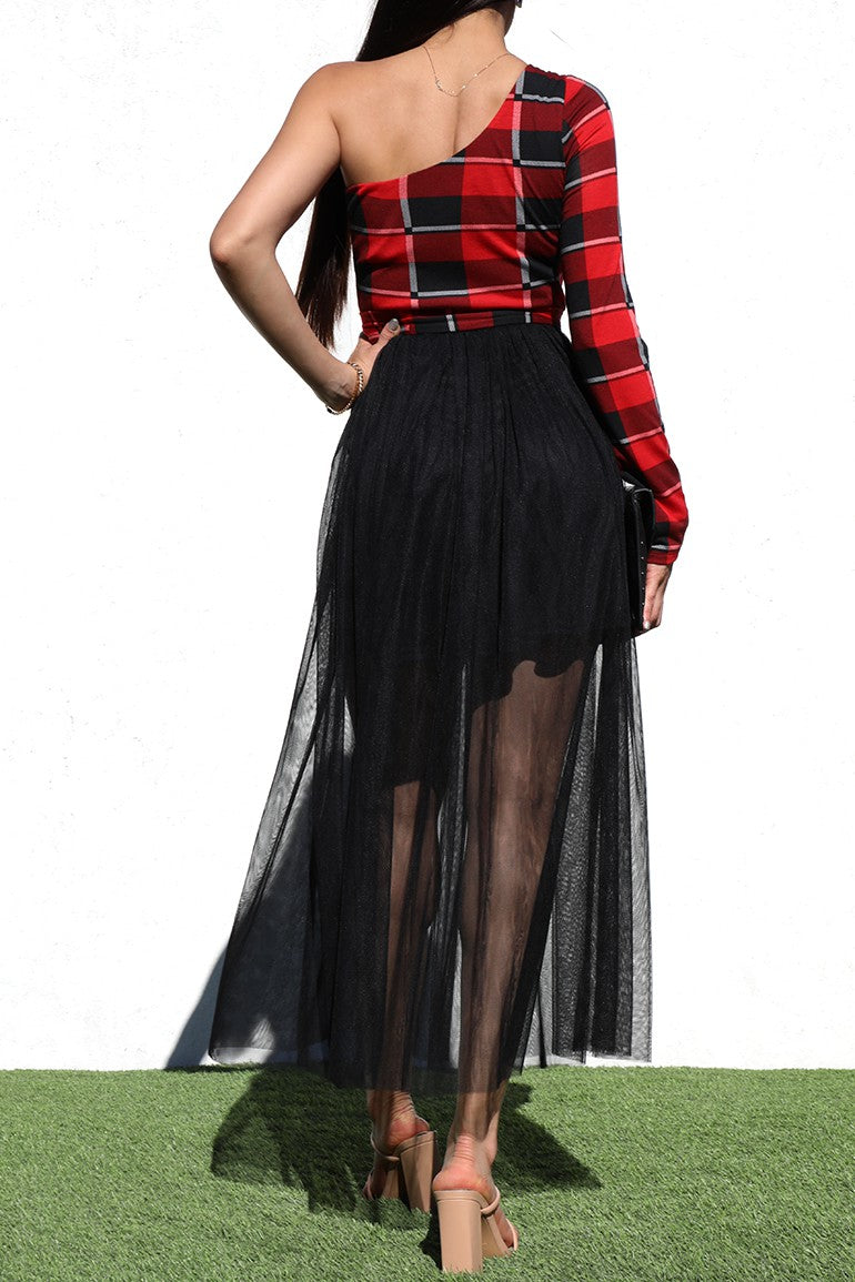 DD3428, PLAID WOVEN DRESS