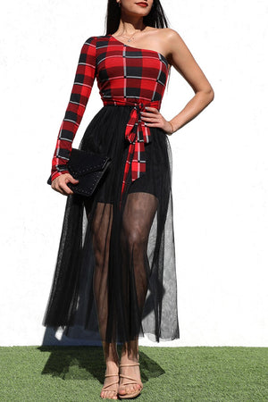 DD3428, PLAID WOVEN DRESS