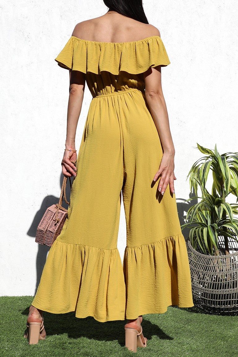 DD6153, OFF SHOULDER LONG JUMPSUIT