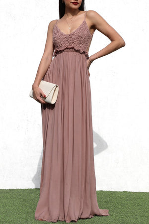 DD1009, LACE TOP WOVEN MAXI DRESS