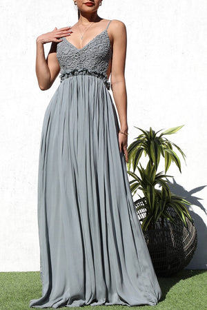 DD1009, LACE TOP WOVEN MAXI DRESS