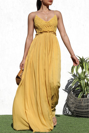 DD1009, LACE TOP WOVEN MAXI DRESS