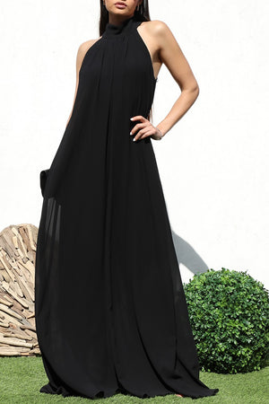 DD7965, LOOSE FIT MOCK NECK FLARE-LEG JUMPSUIT