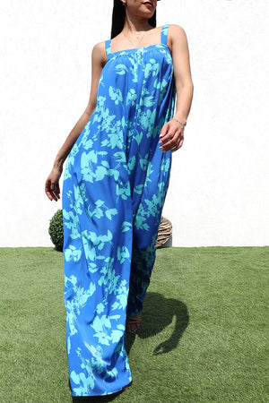 DD6290, PRINTED LOOSE FIT WOVEN JUMPSUIT