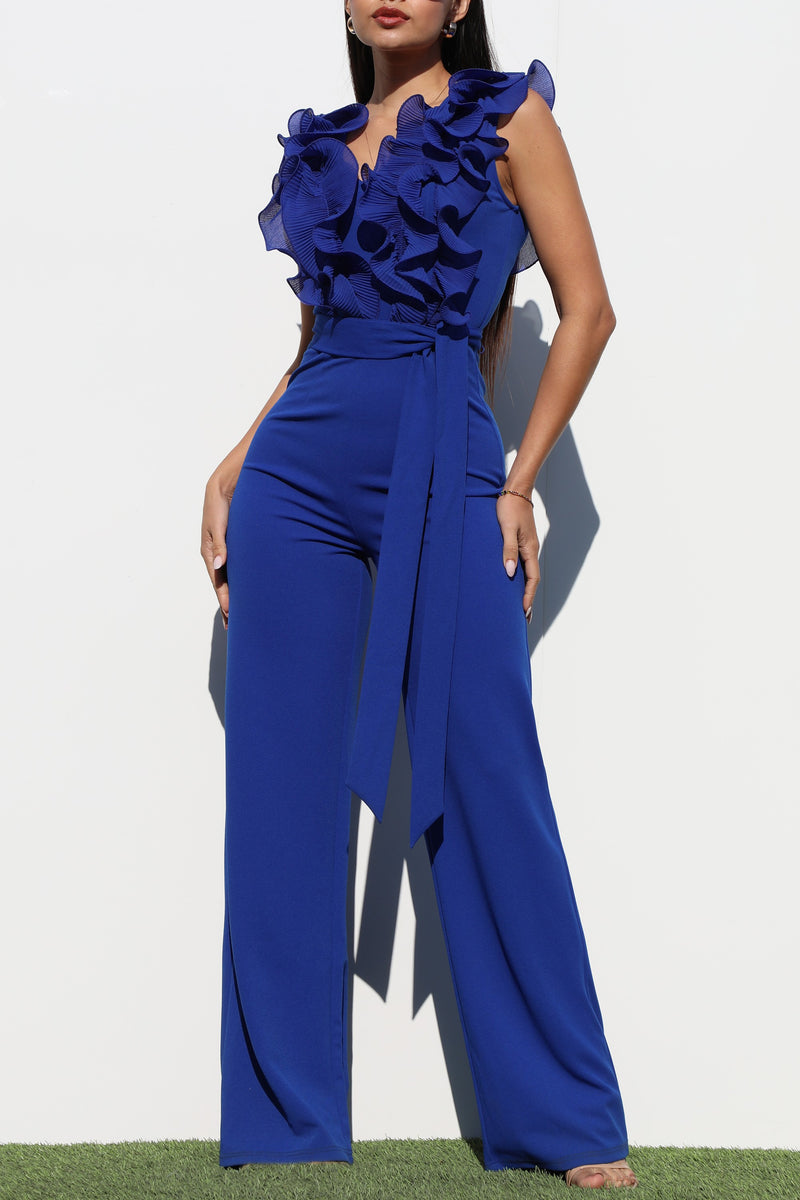 DD4394, RUFFLED KNIT JUMPSUIT