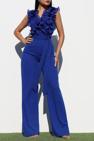 DD4394, RUFFLED KNIT JUMPSUIT