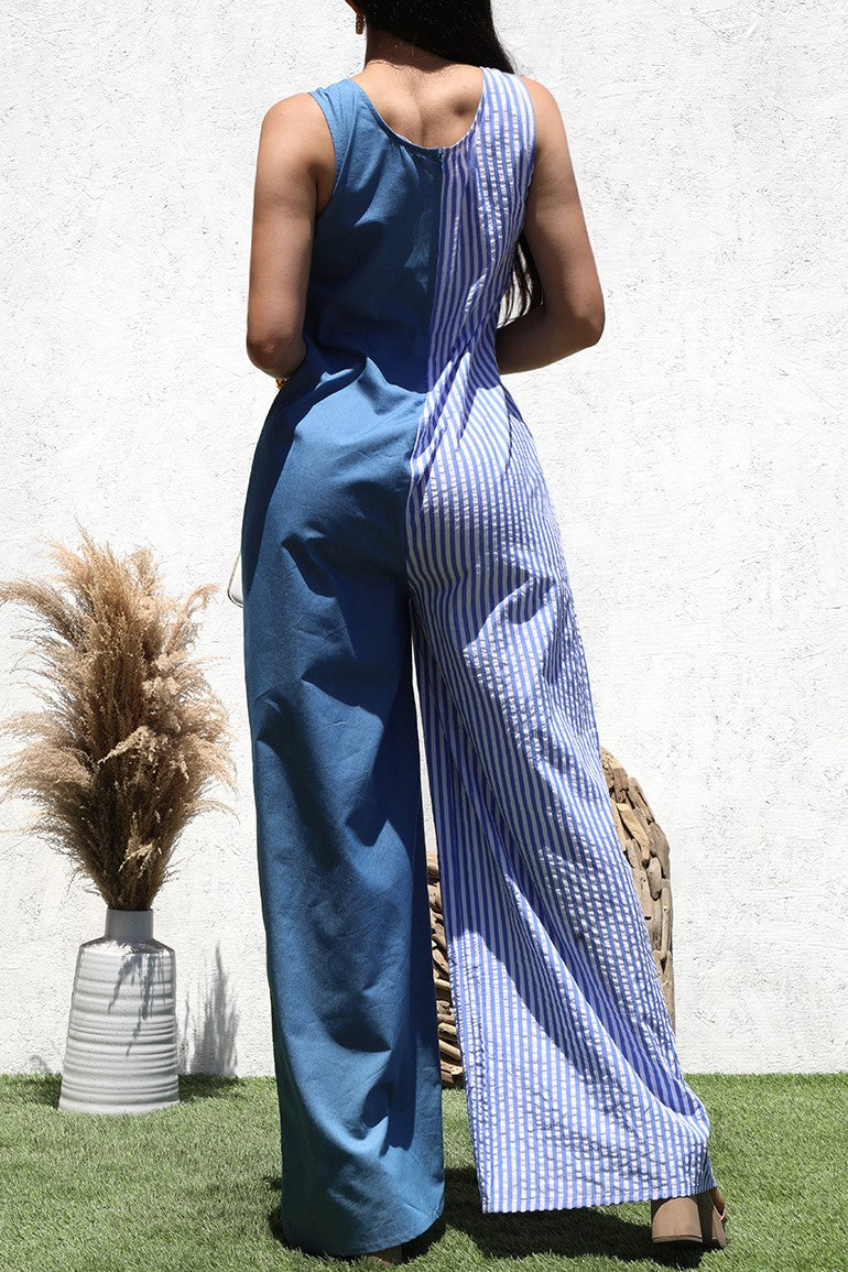 DD7257, LOOSE FIT DENIM JUMPSUIT