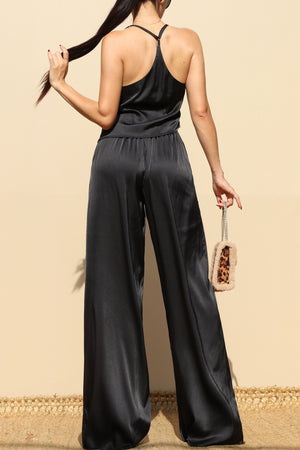 DD5182, LOOSE FIT SATIN TOP AND PANT SET