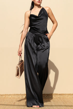 DD5182, LOOSE FIT SATIN TOP AND PANT SET