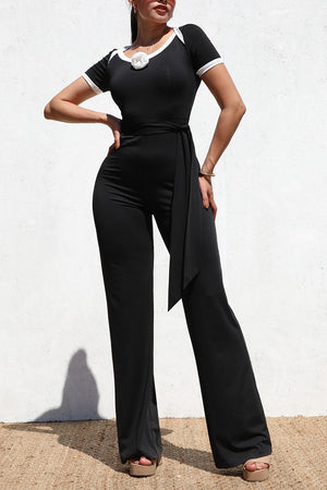 DD6471, BLOCKED KNIT JUMPSUIT