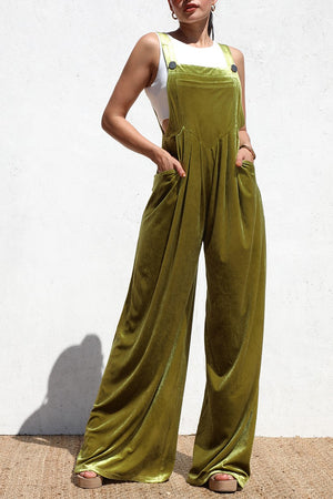 DD6419, SQUARE NECK VELVET JUMPSUIT