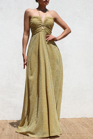 DD6469, CUT OUT LUREX KNIT MAXI DRESS