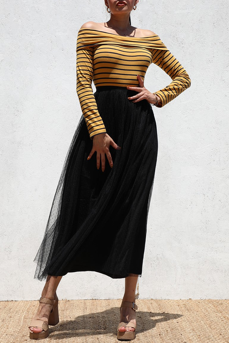 DD6479, OFF SHOULDER KNIT LONG DRESS