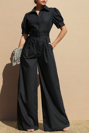 DD6473, BURBER WOVEN BELTED JUMPSUIT