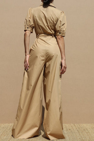 DD6473, BURBER WOVEN BELTED JUMPSUIT