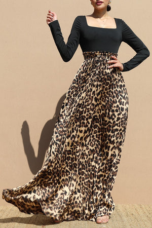 DD7720, PLEATED KNIT TOP MAXI DRESS