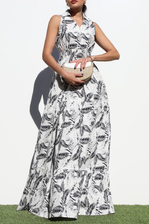 DD6354, SMOCKED WOVEN MAXI DRESS