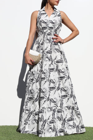 DD6354, SMOCKED WOVEN MAXI DRESS