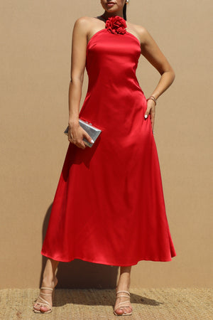 DD6465, SATIN MIDI DRESS