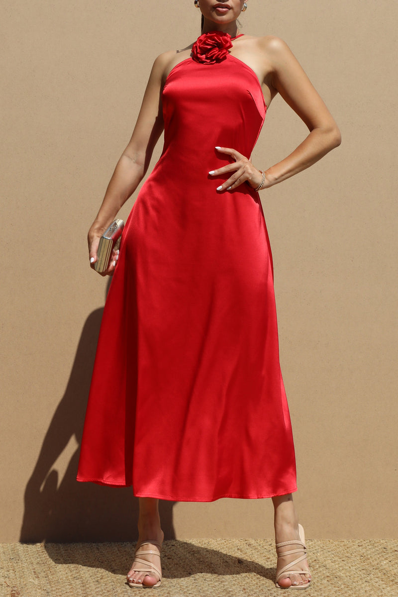 DD6465, SATIN MIDI DRESS