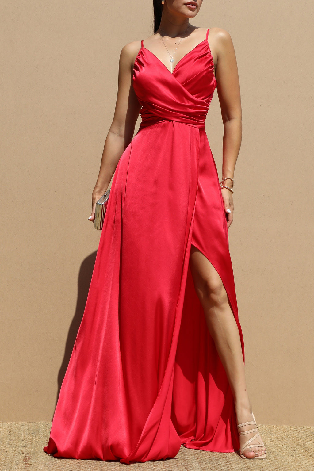 DD6568, SATIN LONG DRESS