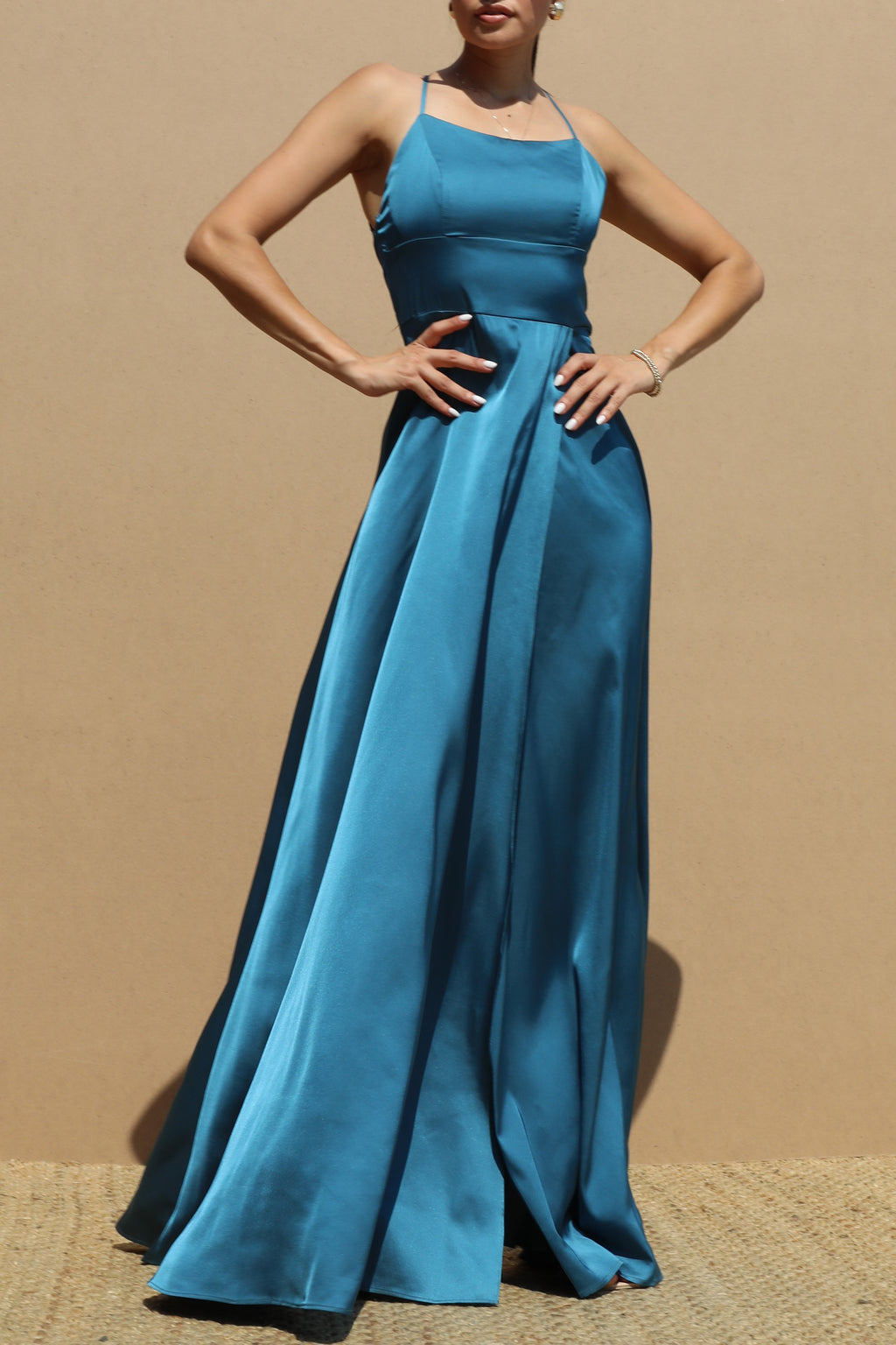 DD6551, SATIN MAXI DRESS