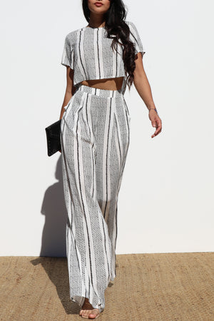 DD8339, Striped Top and Pants Set