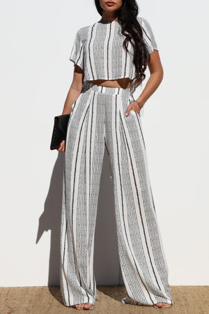 DD8339, Striped Top and Pants Set
