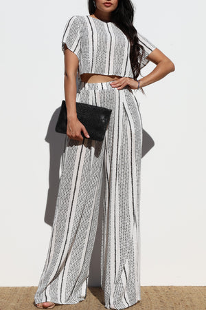 DD8339, Striped Top and Pants Set