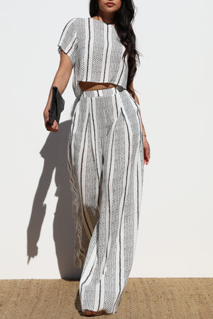 DD6993, PRINTED WOVEN TOP AND PANTS SET