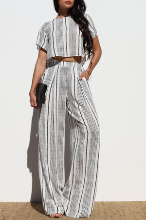 DD8339, Striped Top and Pants Set